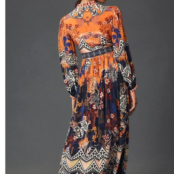 NWT Anthropologie Bhanuni by Jyoti Patterned Maxi Dress Size 0 - Picture 9 of 11